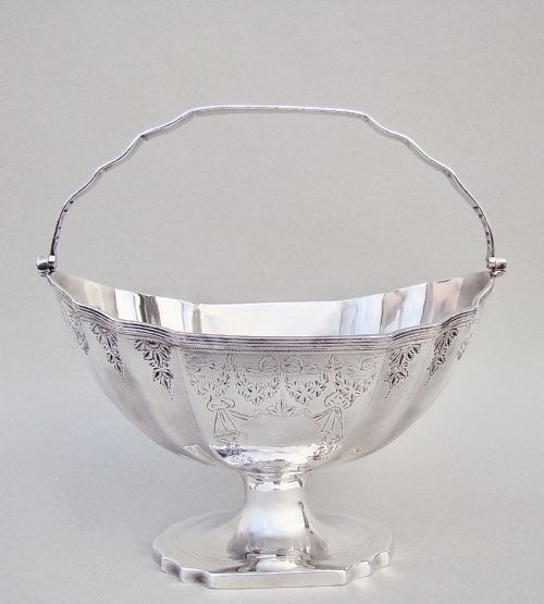 Georgian Silver Swing-handled Sugar Basket by Solomon Houghman, London 1795
