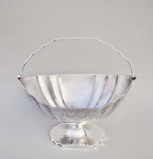 fig 3. GEORGIAN SILVER SWING-HANDLED SUGAR BASKET BY SOLOMON HOUGHMAN, LONDON 1795

