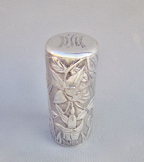 Rare Victorian Silver Aesthetic Movement Scent Bottle by Horton & Alldays, Chester 1884