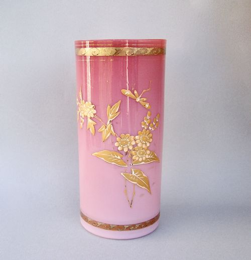 fig 1. THOMAS WEBB CASED GLASS VASE IN THE JULES BARBE STYLE WITH GILT DECORATIONS, CIRCA 1880
