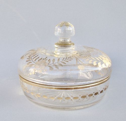fig 2. 19TH CENTURY FRENCH GILT GLASS DRESSING TABLE JAR , CIRCA 1890