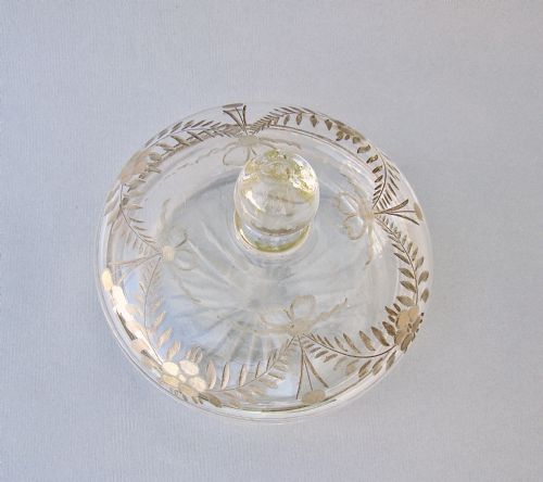 fig 1. 19TH CENTURY FRENCH GILT GLASS DRESSING TABLE JAR , CIRCA 1890