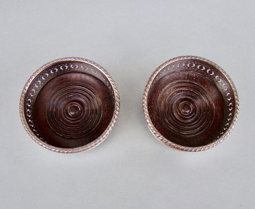 fig 2. PAIR OF EDWARDIAN SILVER PLATED CONDIMENT COASTERS, CIRCA 1910