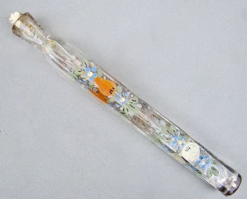 Rare Oxford Lavender "Attar" Polychrome Scent Bottle, Circa 1850