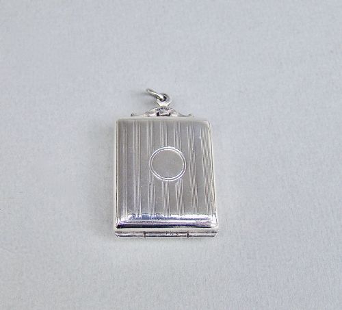 Edwardian Silver Novelty Stamp Case by Albert Ernest Jenkins, Birmingham 1909