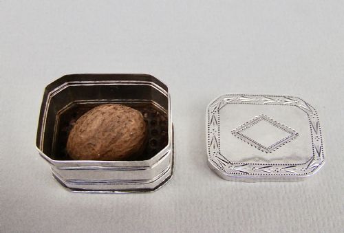fig 2. GEORGIAN SILVER NUTMEG GRATER BY JOSEPH WILLMORE, BIRMINGHAM 1801