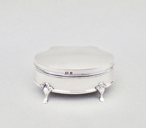 Small Edwardian Silver Jewellery Box, Birmingham 1906