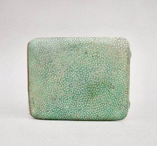 fig 2. ART DECO SILVER PLATED SHAGREEN COMPACT, CIRCA 1930