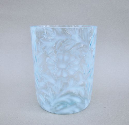Victorian Vaseline Glass Turquoise Beaker by Whitefriars, Circa 1890