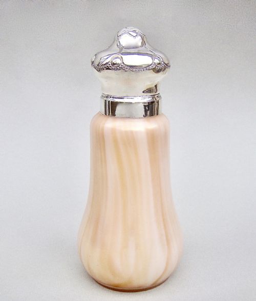 fig 2. ART NOUVEAU SILVER MOUNTED AUSTRIAN IRIDESCENT GLASS COLOGNE BOTTLE, CIRCA 1900
