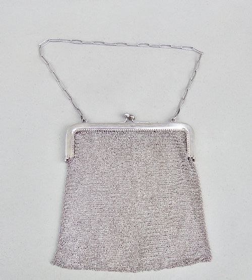 Large George V Silver Mesh Evening Purse, Imports Marks for London 1916