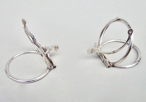 fig 1. NOVELTY PAIR OF EDWARDIAN SILVER WISHBONE MENU HOLDERS BY GREY & CO, BIRMINGHAM 1903