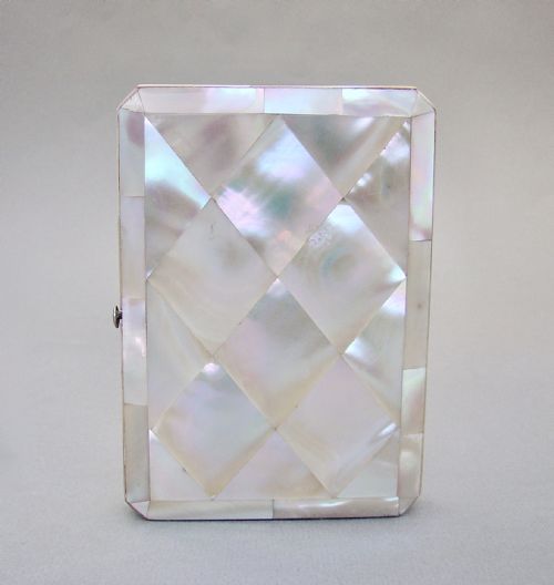 fig 2. EXQUISITE VICTORIAN SILVER & MOTHER OF PEARL CALLING CARD CASE , CIRCA 1870