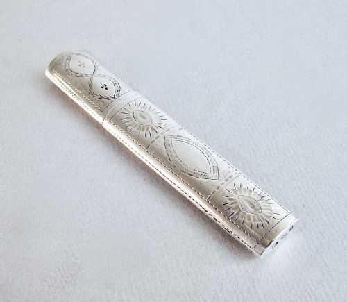 Rare Georgian Silver Needle Case  by Samuel Pemberton, Birmingham 1792