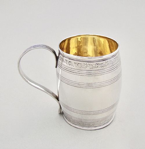 Exquisite Georgian Silver Christening Mug by John Emes, London 1798