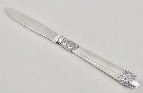 fig 2. EDWARDIAN SILVER AND GUILLOCHE ENAMEL LETTER OPENER BY WALKER & HALL, SHEFFIELD 1921
