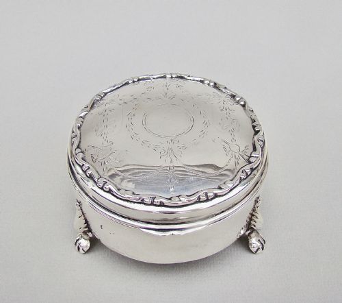 Delightful Engraved Silver  Jewellery Box , Chester Circa 1915
