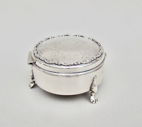 fig 1. DELIGHTFUL ENGRAVED SILVER  JEWELLERY BOX , CHESTER CIRCA 1915
