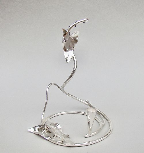 Rare Art Nouveau Silver Candle Holder or Taperstick by Coles & Fryer, Birmingham 1910
