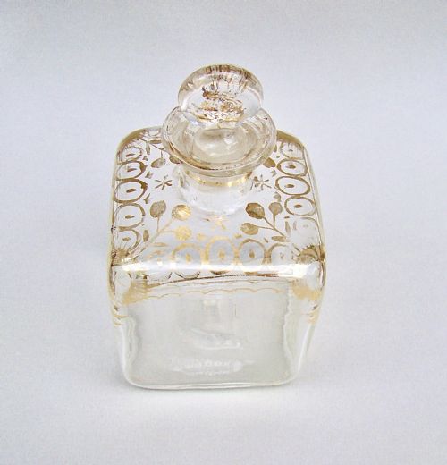 Exquisite Georgian Gilt Glass Cologne Bottle / Decanter , Dating Circa 1795