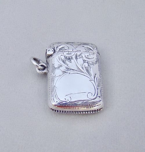 Delightful Edwardian Silver Small Vesta Case by Joseph Gloster, Birmingham 1901