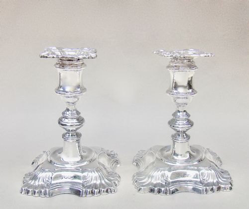 Fabulous Pair of Georgian Revival Sterling Silver Candlesticks by William Hutton & Sons, Sheffield 1938