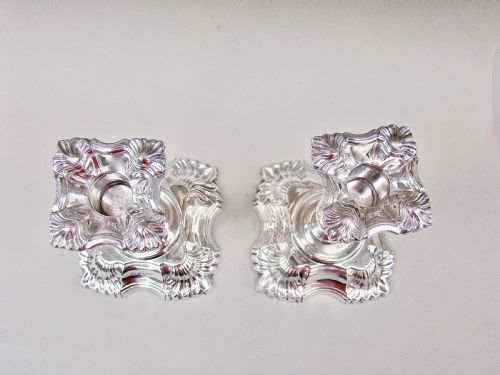 fig 2. FABULOUS PAIR OF GEORGIAN REVIVAL STERLING SILVER CANDLESTICKS BY WILLIAM HUTTON & SONS, SHEFFIELD 1938
