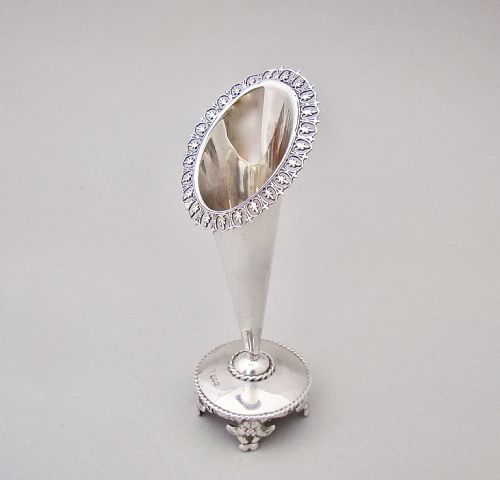 fig 2. SMALL AND EXQUISITE EDWARDIAN SILVER SPECIMEN VASE, LONDON 1901