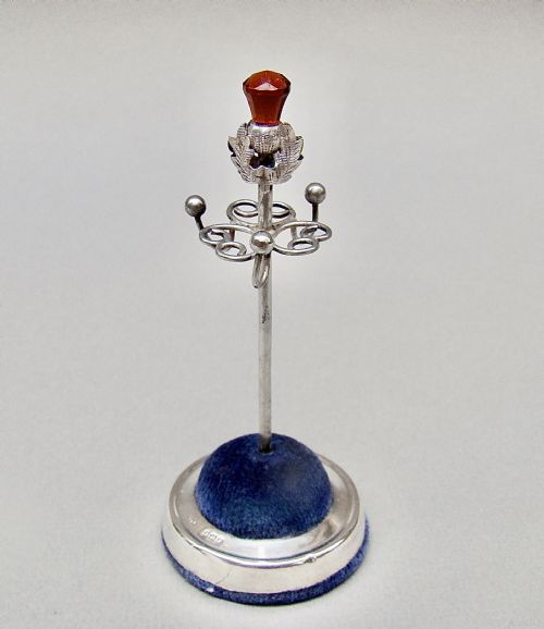 Delightful George V Silver Hat Pin Holder & Ring Tree by Adie & Lovekin, Birmingham 1922