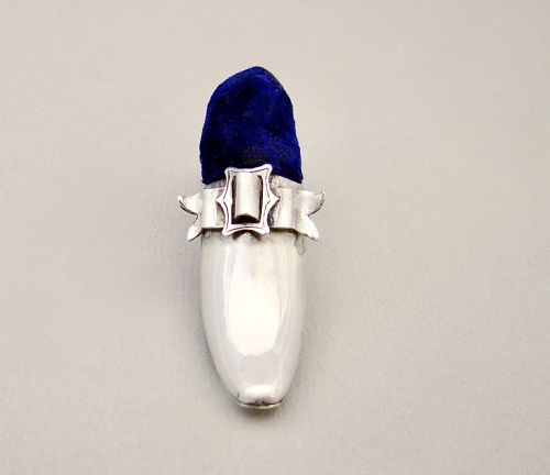 fig 2. DELIGHTFUL EDWARDIAN SILVER SHOE PIN CUSHION BY ADIE & LOVEKIN, BIRMINGHAM 1903