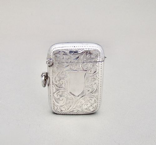 Good George V Silver Vesta Case by John Rose, Birmingham 1912

