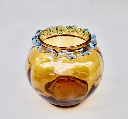 Victorian Amber Glass Specimen Vase, Circa 1890
