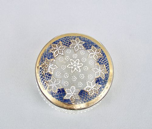 fig 1. 19TH CENTURY FRENCH ENAMELLED GLASS TRINKET BOX, CIRCA 1890
