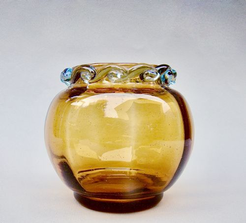 fig 1. UNUSUAL VICTORIAN AMBER GLASS SPECIMEN VASE, CIRCA 1890