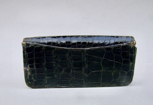 fig 1. ART NOUVEAU SILVER & CROCODILE SKIN PURSE BY LUDWIG KRUMM, BIRMINGHAM 1900