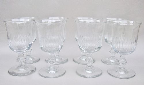 Elegant Set of Eight French Wine Glasses, Circa 1900