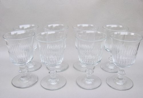 fig 1. ELEGANT SET OF EIGHT FRENCH WINE GLASSES, CIRCA 1900