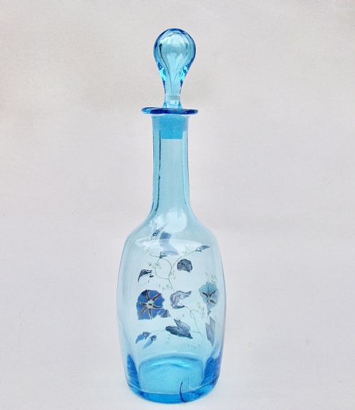 fig 2. DELIGHTFUL FRENCH ART NOUVEAU ENAMELLED GLASS SMALL LIQUEUR DECANTER, CIRCA 1900
