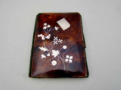fig 1. 19TH CENTURY FRENCH SILVER INLAID TORTOISESHELL AIDE MEMOIRE, CIRCA 1890