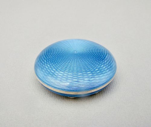 fig 1. FABULOUS FRENCH GUILLOCHE ENAMEL COMPACT, IMPORT MARKS FOR LONDON 1920