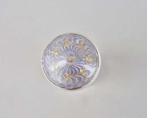 fig 3. GORGEOUS SILVER AND GUILLOCHE ENAMEL SCENT BOTTLE BY HENRY CLIFFORD DAVIS, BIRMINGHAM 1915
