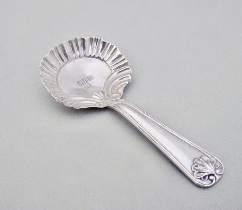 Unusual Victorian Silver Caddy Spoon by Thomas Hayes, Birmingham, 1894