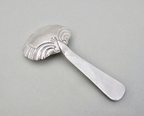 fig 1. UNUSUAL VICTORIAN SILVER CADDY SPOON BY THOMAS HAYES, BIRMINGHAM, 1894