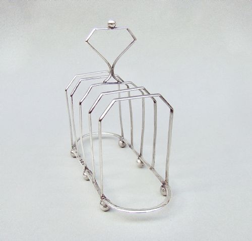 Unusual Victorian Silver Five Division Toast Rack by the William Devenport, Birmingham 1900