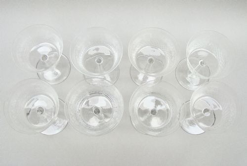 fig 2. SET OF EIGHT ART DECO PALL MALL CHAMPAGNE GLASSES, CIRCA 1920