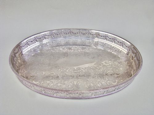 Elegant Art Deco Silver Plated Drinks Tray, Circa 1920