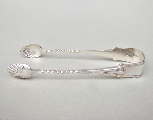 Pair of Victorian Silver Albany Pattern Sugar Tongs by George Maudsley  Jackson, London 1889