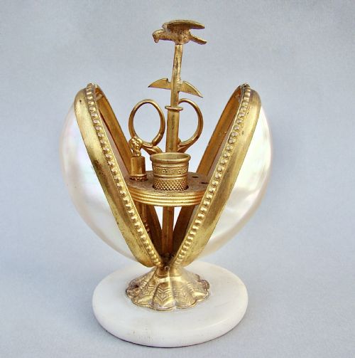 fig 1. RARE 19TH C. FRENCH PALAIS ROYAL MOTHER OF PEARL & GILT