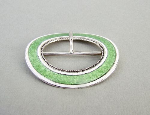 fig 1. EXQUISITE SILVER & GUILLOCHE ENAMEL BELT BUCKLE BY LEVI & SALAMAN, BIRMINGHAM 1910