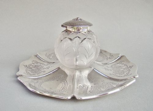 fig 2. FABULOUS MID-VICTORIAN SILVER INKSTAND BY EDWARD KER REID, LONDON 1863